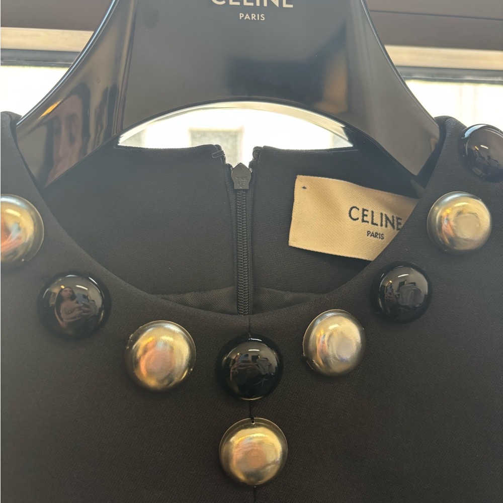 Celine Black Dress with Metallic Accents - Picture 3 of 6
